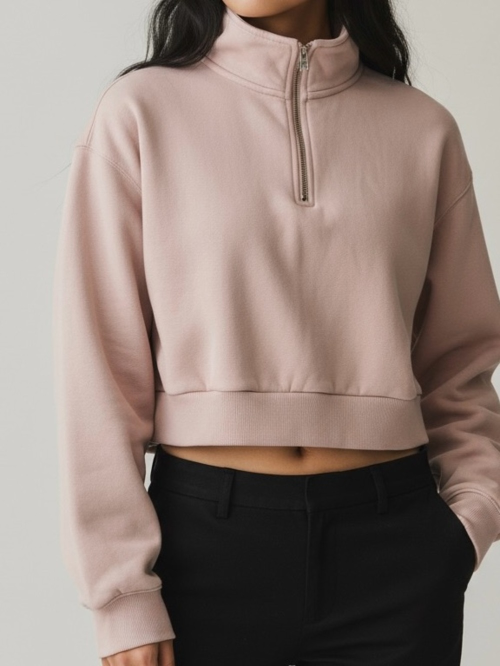 TNA COZY AF FLEECE ZIP UP SWEATER